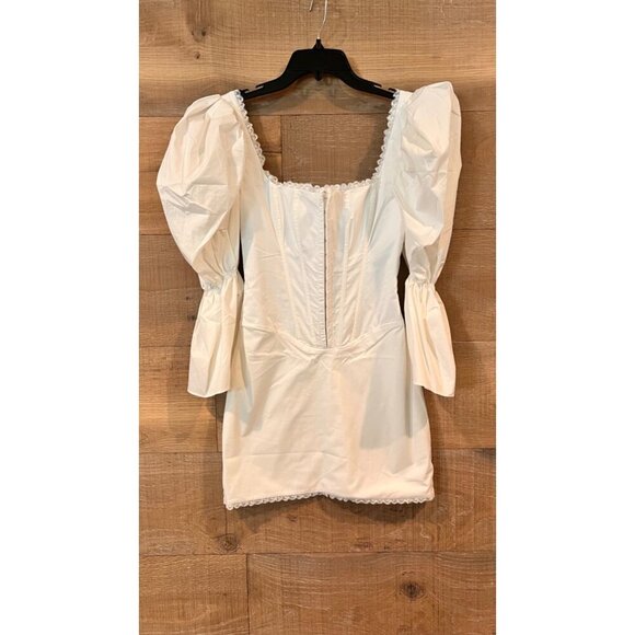 HOUSE OF CB MATILDA Add To Wishlist WHITE PUFF SLEEVE CORSET DRESS SIZE S - Picture 5 of 10